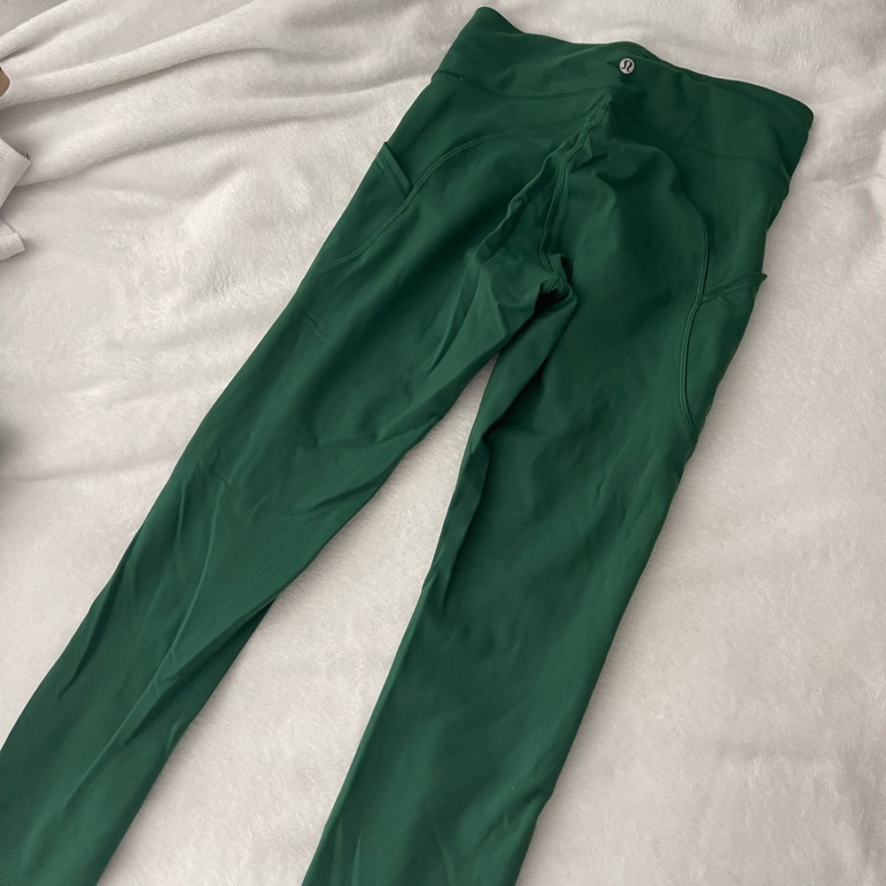 Lululemon Everglade green fast and free 25 inch legging
